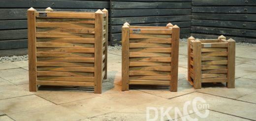 recycled teak square planter